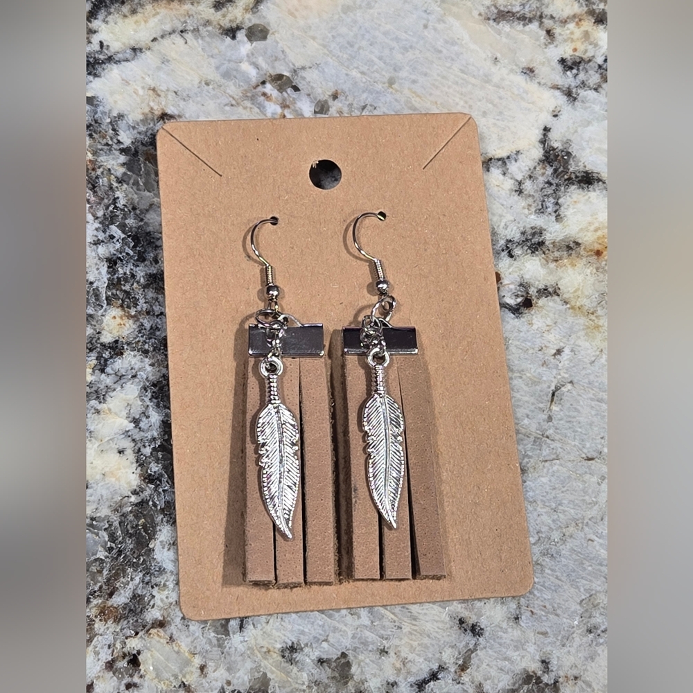 Silver Feather Earrings